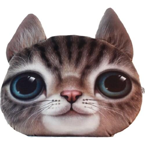 35*36 cm New 3D Cute Cat Dog Tiger Office Nap Pillow Cushions Cartoon Plush Soft Toy Kids Doll Washable Home Sofa Car Cushion