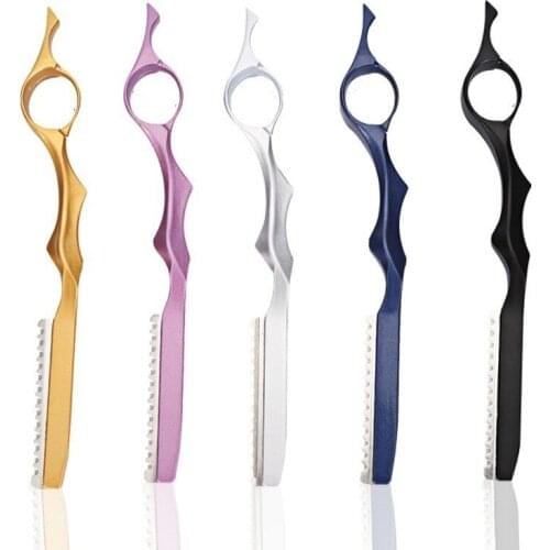 5 Color New Professional Hair Brush Comb Razor Hair Razor Cutting Thinning Comb Trimmer Comb With Blade Hair Styling Tool