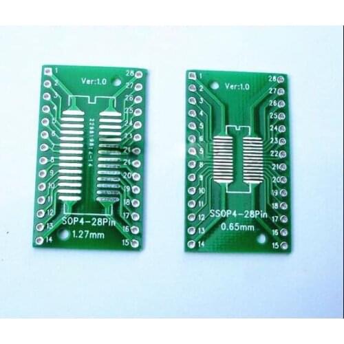 Free shipping 100pc 20.3*35.5mm SOP28 transfer board SSOP28 to DIP28 TSSOP28 patch to DIP DIP switch board