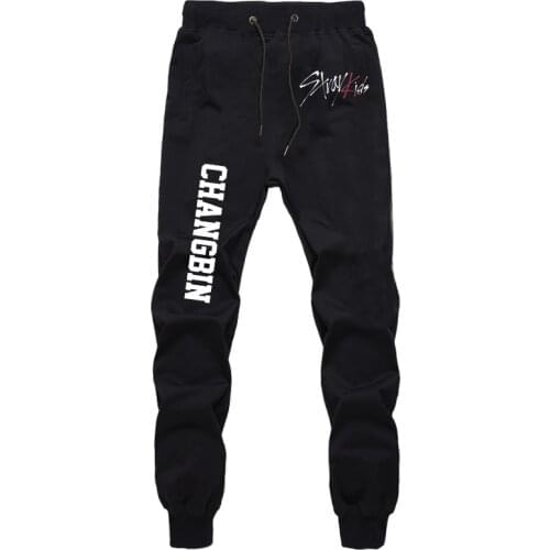 Idol Stray Kids Printed Casual Trousers Long Pant Men women Hip hop Streetwear Sweatpants Breathable Sports pants Straight pants