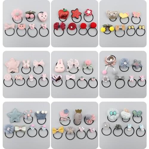 Childrens Hair Circle Thumb Thick Small Hair Circle Girls Hair Volume Less Rubber Band Hair Accessories Set