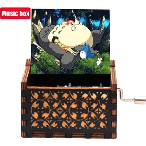 Hot Wooden Hand Crank Totoro Music Box Theme Queen Music Box birthday Christmas Gift Home decor