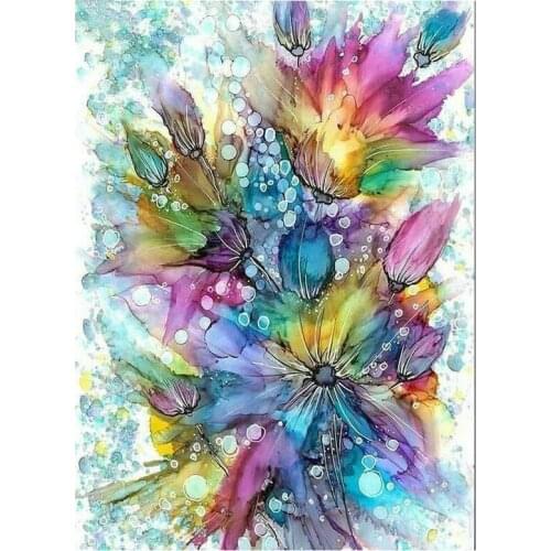 JMINE Div 5D Watercolor Flowers Full Diamond Painting cross stitch kits art High Quality Floral 3D paint by diamonds
