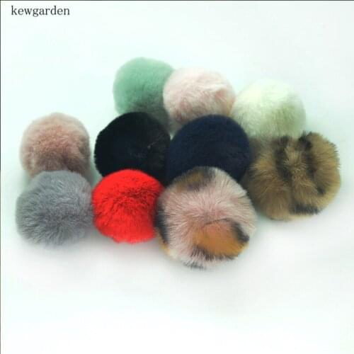 Kewgarden Leopard Print Handmade Simulation Artificial Hair Ball DIY Bowknot Accessories 4cm Earrings Necklace 10pcs/set