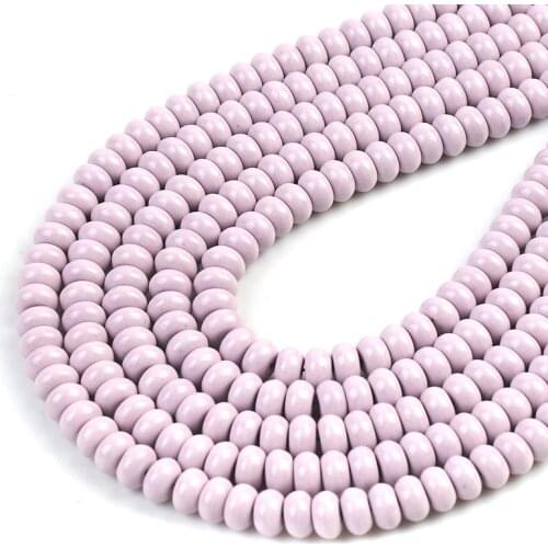 Natural Oblate Stone Hematit Round Loose Spacer 5x8mm Beads for Jewelry Making DIY Bracelets Necklace Ear Studs Accessories