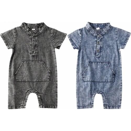 Baby Summer Jeans Clothing Newborn Baby Girl Boy Rompers Short Sleeves Newborn Jumpsuit Overall Baby Casual Outfits