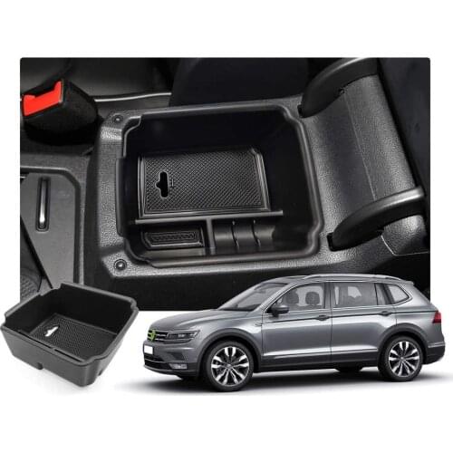 LFOTPP Car Armrest Storage Box For Tiguan 2th 2018 2019 2020 Central Control Container Auto Interior Styling Accessories Black