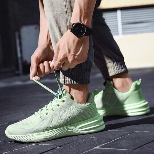 Hot on fashion sapato for black 2020 knitting mens solid Fashion s zapatos mesh trainers shoe comfortable casual sports male 39