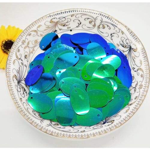 LNHOME 50g/Lot 12*20mm Oval Sequins Black Green Loose Flat Spangle Paillettes For Clothing With 1 Hole Needlework Sewing