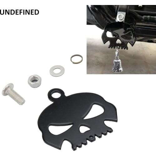 Motorcycle Skull Bell Hanger Mount for Harley Honda Sportster XL 883 1200 Touring Road King Dyna Softail Bolt & Ring Included