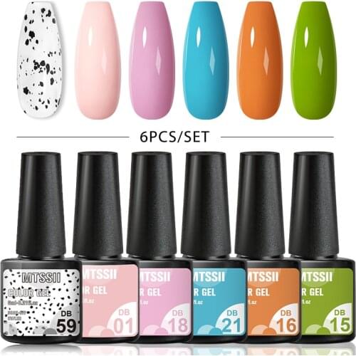 Mtssii 2/6pcs Egg Effect Gel Nail Polish Set Varnishes For Nails Art Eggshell Hybrid Design Base And Top Coat For Gel Polish