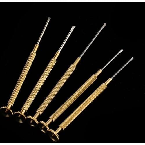 5Pcs 0.8mm-1.6mm Watchmakers Screwdrivers Set Watch Glasses Flat Blade Screwdriver Repair Tools Set