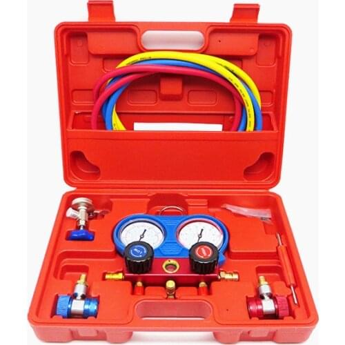 R134a Air Conditioner A/C Manifold Gauge Set with 5ft Charging Hose Tool Refrigeration Air Conditioning Tools