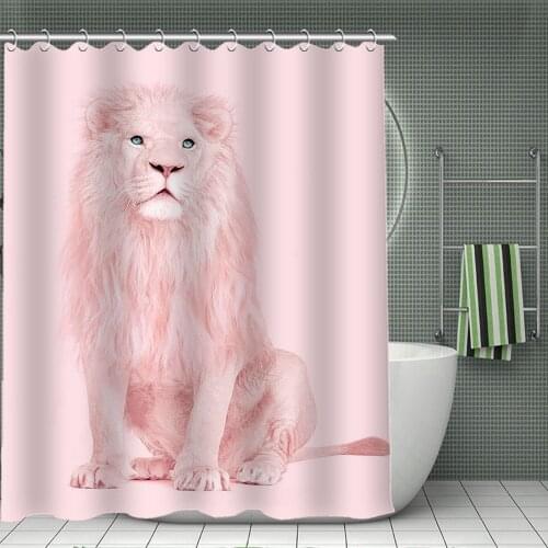 Cartoon animals pink shower curtain set bathroom curtain shower curtain set bath mats rugs bathroom rug set shower curtain set