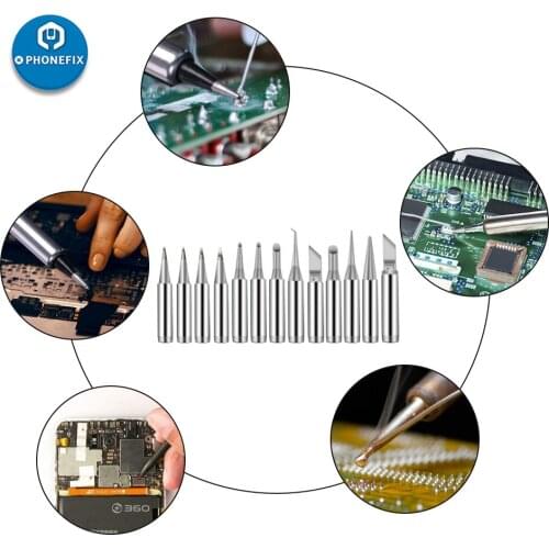 10pcs 900M-T Soldering Iron Tips Lead Free Pure Copper Tips for 936 852d+ 909D Soldering Station K SK I D C IS Welding Heads