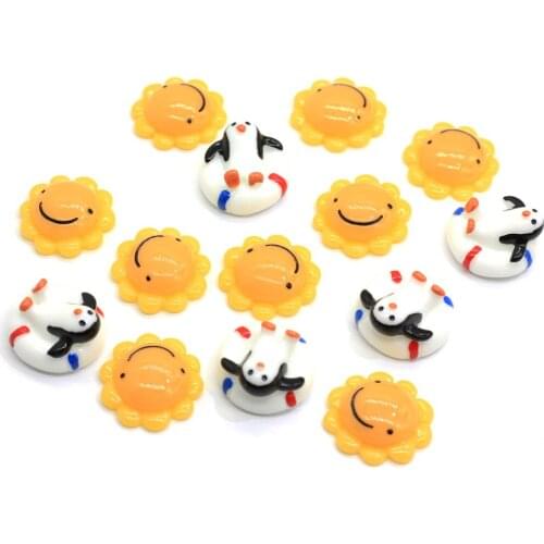 New Kawaii Christmas Sunflower Charms Cute Happy Penguin Craft Cute Holiday Christmas Cabs DIY Jewelry Making Finding