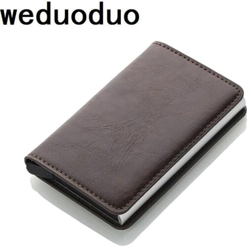 New Slim Mini Wallet Aluminum Box Credit Card Holder Security RFID Holder Pop-Up Clutch Card Case for Men and Women