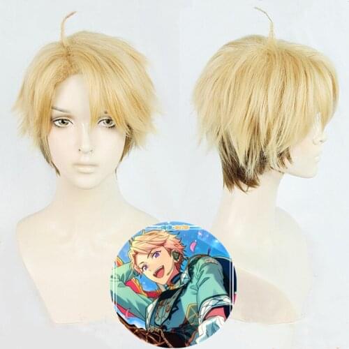 Ensemble Stars Narukami Arashi Linen Blonde Ombre Cosplay Wig Heat Resistant Synthetic Hair Halloween + Wig Cap