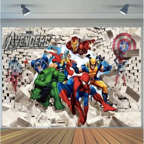 Customize Cartoon Hero Super Photography Background Live Backdrop Baby Children Birthday Party Decoration Tapestry Photo Studio