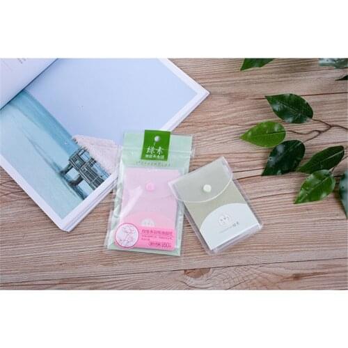Portable Oil Sorption Facial Tissue of Green Tea Rose Smell for Men Women Controlling Makeup Refining Cleaning E398