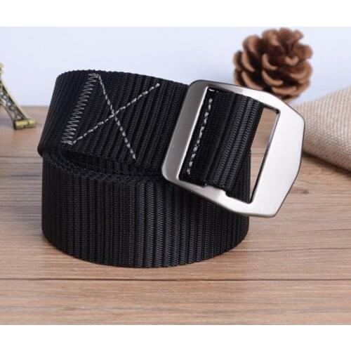 Men and women Japanese word smooth buckle nylon canvas casual beltAll-match jeans belt lightweight belt student military trainin