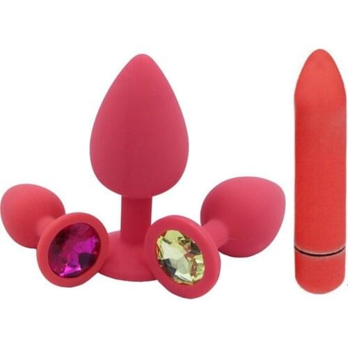 Silicone Anal Plug Jewelry Dildo Vibrator Prostate Massager 10 Speeds Bullet Vibrador Butt Plug Sex Toys For Woman Men Gay