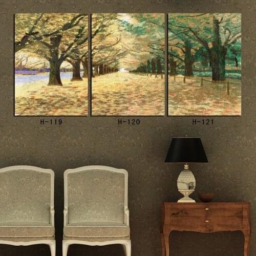 Modern Art Posters and Prints Autumn Season Street Maple Leaf Landscape Canvas Painting On The Wall Home Decoration Living Room