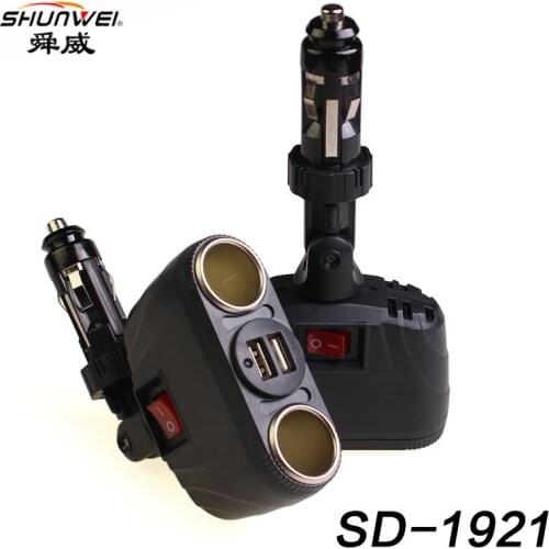 Sunway with independent switch one minute two car charger double USB car cigarette lighter SD-1921