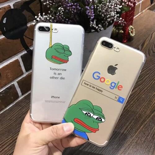 Ultra Slim Case For iphone 8 7 6 6S Plus SE 2 2020 Cute Soft Clear Cool Funny Frog For iphone 11 12 Pro XS Max XR X Case Cover