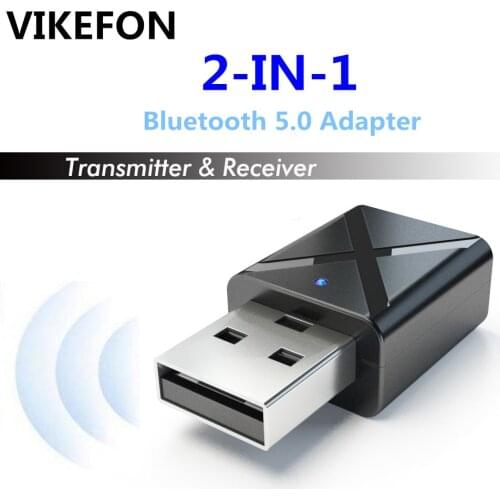 USB Bluetooth 5.0 Transmitter Receiver 2 In 1 EDR Adapter Dongle 3.5mm AUX Jack for TV PC Headphones Home Stereo Car HIFI Audio