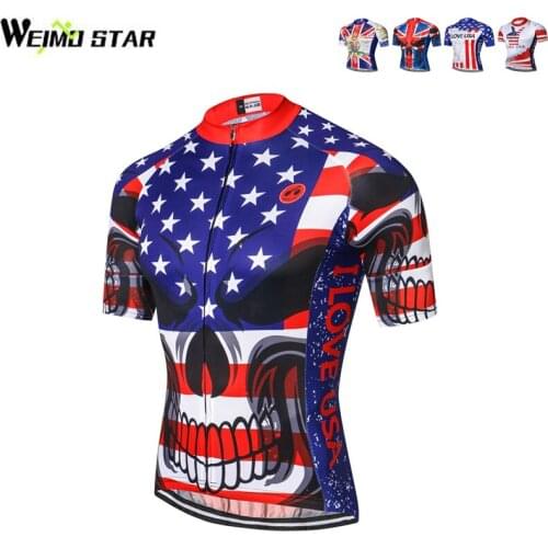 WEIMOSTAR USA Skull Mens Cycling Jersey Bike Sports Short Sleeves Ropa Ciclismo MTB Jersey Shirts Bicycle Clothing Tops S-XXXL