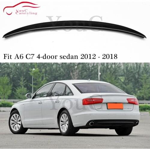 S6 Style carbon fiber Rear spoiler trunk wing for Audi A6 C7 2012 - present 4-door sedan saloon Rear bumper trunk Boot Tail lip