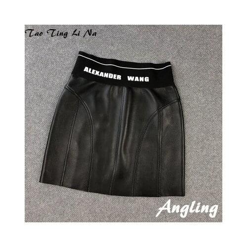 Top brand Women Spring 2020 Genuine Real Sheep Leather Skirt E7 high quality