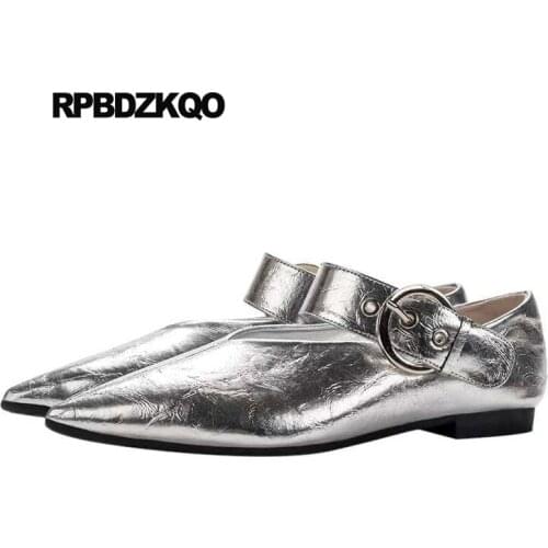 Large Size Designer Shoes Women Luxury 2018 Flats Plus 41 Slip On British Style Handmade Big Black Pointed Toe China Chinese