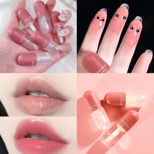 1 Pcs Lip Gloss Reflective Luster Reduces Lip Lines Lasting Moisturizering Temperature Change Lip Oil Capsule Lips Cosmetics