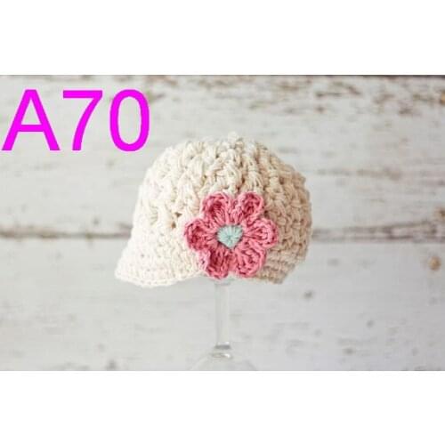 5pcs/LOT Baby Girl Newsboy Cap Crochet Newsboy Hat Girls Billed Cap Infant Girls Hat Flower Hat Newborn Hospital Hat NB-6yr