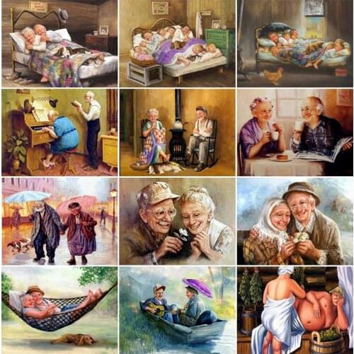 5D Diamond Painting Full Square Diamond Embroidery Pictures Of Rhinestone Diamond Mosaic Home Sweet Home Old Man Decor