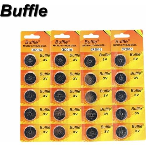 Buffle 20PCS/lot 3V Lithium Coin Cells Button Battery CR2016 For Remote Control