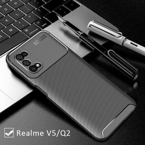 Case on realme v5 5g q2 bumper cover for oppo realmi v 5 5v realmev5 protective phone coque back bag silicone matte soft tpu 360