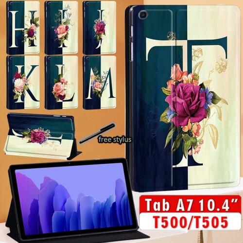 Tablet Case for Samsung Tab A7 10.4 Inch 2020 Cover SM-T500 SM-T505 Flip Leather Protective Shell + Free Stylus