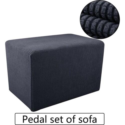 Polar Fleece Sofa Pedal Cover Slipcover High Elastic Polyester Footrest Cover Stretch Home Furniture Foot Stool Protector S/M/L