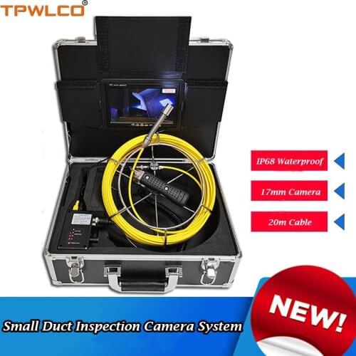 Camera Size 17mm IP68 Waterproof Len With 6pcs LEDS 7inch LCD 1000TVL Camera Monitor Small Duct Inspection Camera System