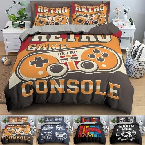 Gamer Bedding Set King Size Gamepad Printing Duvet Cover Set Queen Comforter Bed Cover Set