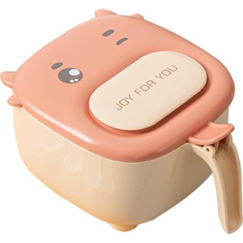 Seasoning Box Eco-friendly Cartoon Style Plastic 4 Grids Salt Organizer Box for Home