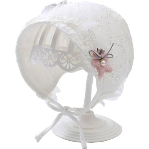 Lace Newborn Cotton Kids Hat Baby Princess Cap Infant Baby Bonnet Summer Sun Hat XXFE