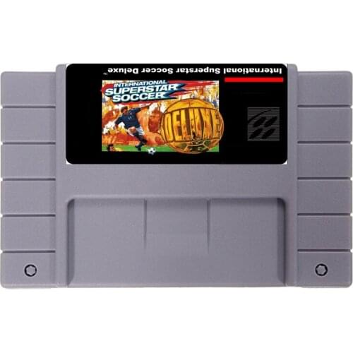 Internation Superstar Soccer Deluxe 16 bit NTSC Big Gray Game Card English Version