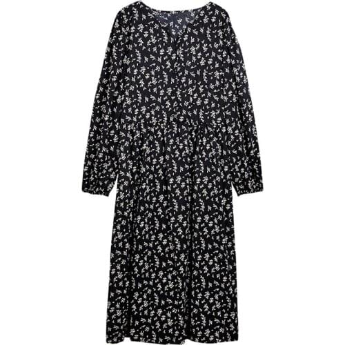 The new retro base dress with early spring temperament floral French small dress fashion womens dress