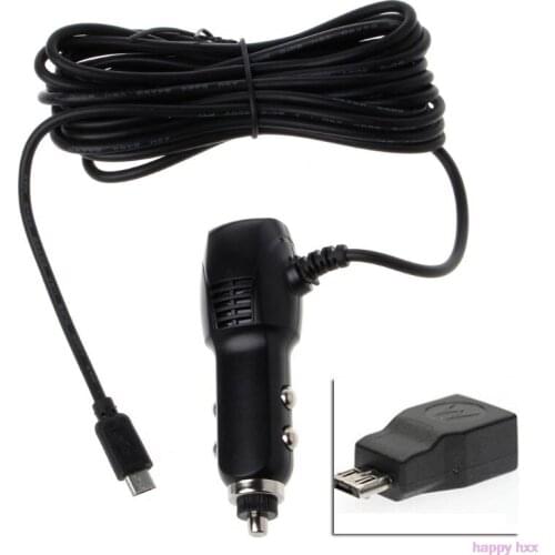 New Micro USB Port 5V 2A Car Charger Adapter For Car DVR Vehicle Charging w/3.5m Cable