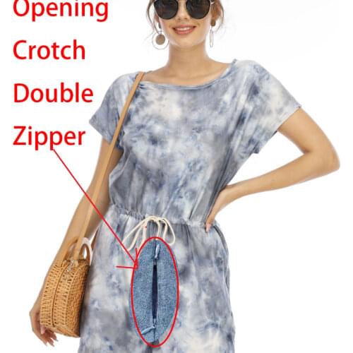 Opening Crotch Double Zipper Sexy Women Onesie Bodysuit Long Sleeve Deep V Neck Stretch Crop Top Romper Pajamas Onesies