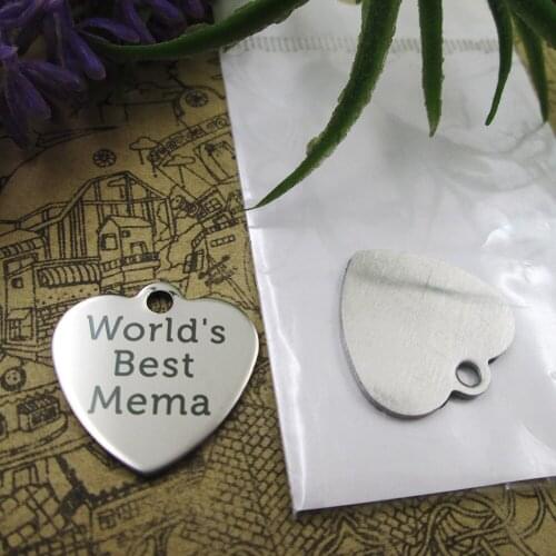 10pcs--"Worlds best mema"stainless steel charms 5 styles for choosing DIY Charms for necklace bracelets